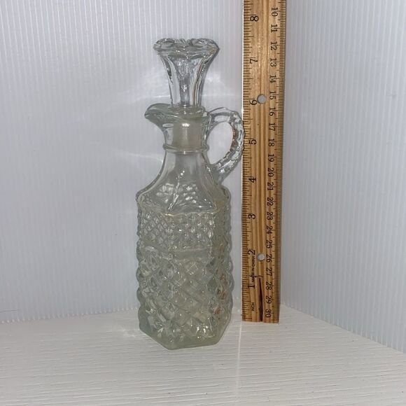 Anchor Hocking Vintage Wexford Oil & Vinegar Cruet With Stopper Top - Picture 7 of 7